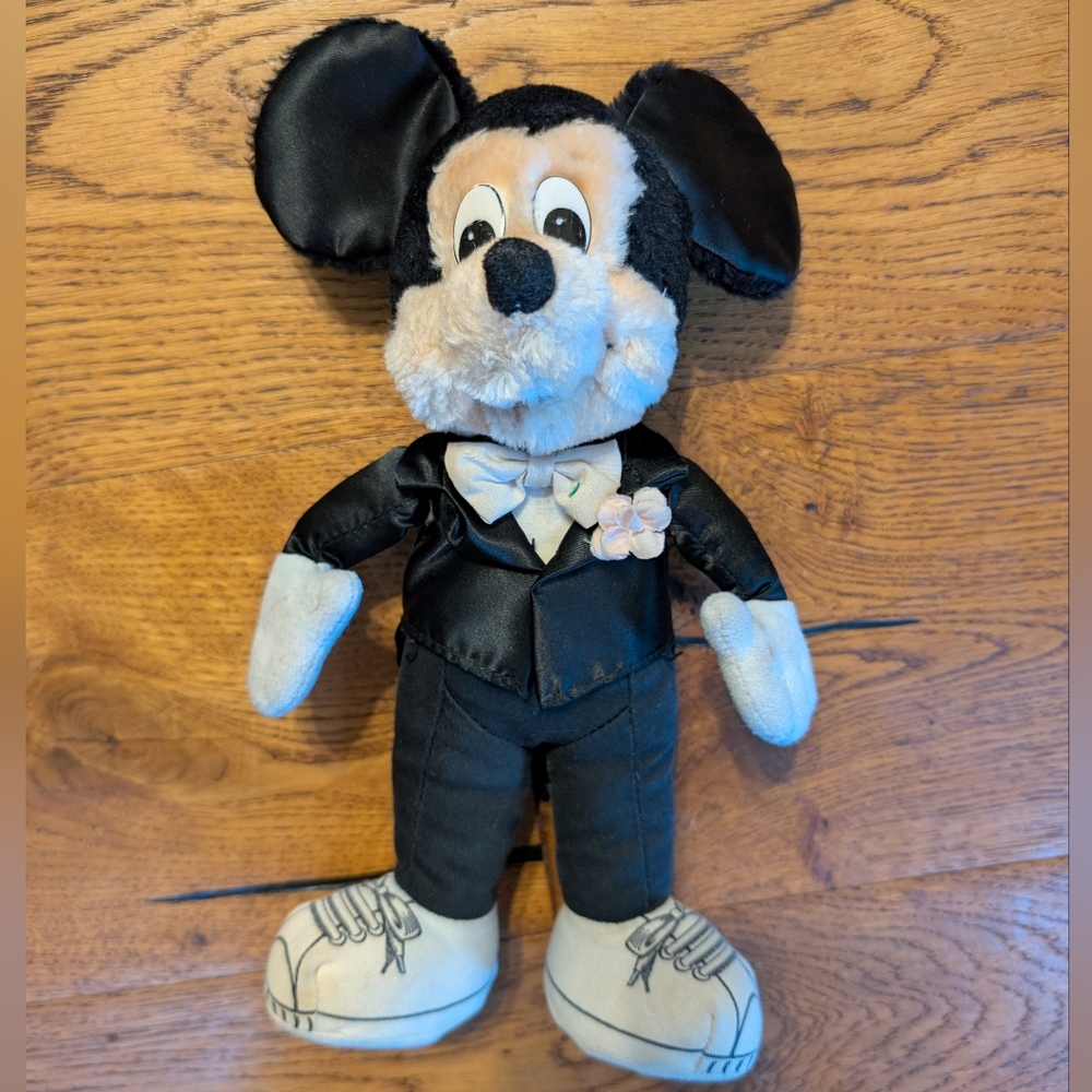 Vintage 1988 Disney Mickey Mouse 60th Anniversary Tuxedo Plush 10" Collectable